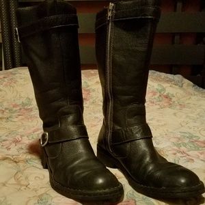 Tall Black Leather Boots by Born Size 8.5